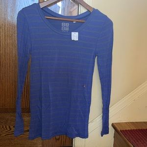 PacSun Nollie Long sleeve blue striped shirt SZ M NWT